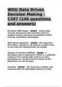 WGU Data Driven Decision Making - C207 (146 questions and answers)