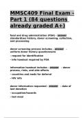 MMSC409 Final Exam - Part 1 (84 questions already graded A+).