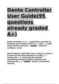 Dante Controller User Guide(95 questions already graded A+).