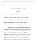 Benchmark Mission  Vision  and Values Analysis.docx    HCA 470  Benchmark Mission, Vision, and Values Analysis  Canyon University   HCA 470  Benchmark- Mission, Vision, and Values Analysis  There are also various kinds of companies across the whole health