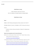 assignment 1 attempt 2.docx    SEC-502  Online/Distance Learning  College of Education, Grand Canyon University  SEC-502: Foundations in Secondary Education for Graduate Students  Online/Distance Learning  Books:  Rumble, G. (2019). Planning and managemen