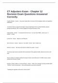  CT Adjusters Exam - Chapter 12 Revision Exam Questions Answered Correctly.