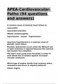 APEA-Cardiovascular- Patho (94 questions and answers).