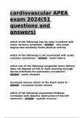 cardiovascular APEA exam 2024(51 questions and answers).