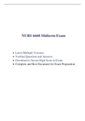 NURS 6660N Midterm Exam / NURS6660 Midterm Exam (2 New Versions, Each 75 Q/A, 2021): (Verified Answers, Already graded A)