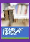 SOCL EXAM 2 | 115 QUESTIONS | WITH 2024 COMPLETE SOLUTIONS!!