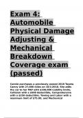 Exam 4 Automobile Physical Damage Adjusting & Mechanical Breakdown Coverage exam (passed)