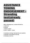 ASSISTANCE TOWING ENDORSEMENT – Stranding test(already passed).