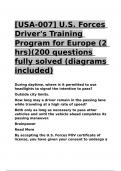 -USA-007- U.S. Forces Driver-s Training Program for Europe (2 hrs)(200 questions fully solved (diagrams included)