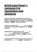 N110 Leon Final — Lectures 7-9 (questions and answers).