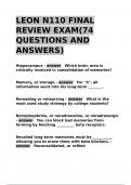 LEON N110 FINAL REVIEW EXAM(74 QUESTIONS AND ANSWERS).