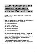 C109 Assessment and Rubrics completed with verified solutions.