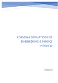 Engineering and Physics Interview Questions - Formula Derivation