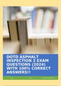 DOTD ASPHALT INSPECTION 2 EXAM QUESTIONS (2024) WITH 100% CORRECT ANSWERS!!