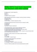 NDSU HDFS Final Exam Questions and Answers 2024 New Update 