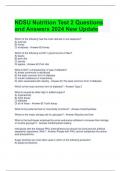 NDSU Nutrition Test 2 Questions and Answers 2024 New Update 