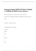 Portage learning CHEM 104 Week 1 Module 1 Problem Set With Correct Answers.