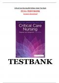 Test bank for priorities critical care nursing 8th edition urden  (All Chapters, 100% Original Verified, A+ Grade)