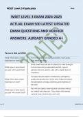 WSET LEVEL 3 EXAM 2024-2025 ACTUAL EXAM 500 LATEST UPDATED EXAM QUESTIONS AND VERIFIED ANSWERS. ALREADY GRADED A+