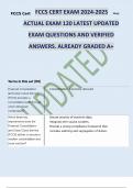 FCCS CERT EXAM 2024-2025 ACTUAL EXAM 120 LATEST UPDATED EXAM QUESTIONS AND VERIFIED ANSWERS. ALREADY GRADED A+