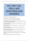 NSC FIRST AID, CPR & AED QUESTIONS AND ANSWERS