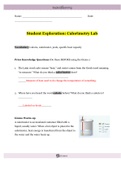 Student Exploration: Calorimetry Lab