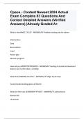 Cpace - Content Newest 2024 Actual Exam Complete 83 Questions And Correct Detailed Answers (Verified Answers) |Already Graded A+