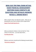 MHA LSUS 706 FINAL EXAM ACTUAL  EXAM FINANCIAL MANAGEMENT  MIDTERM EXAM COMPLETE 100  QUESTIONS AND DETAILED ANSWERS  RATED A | BRAND NEW!!! 