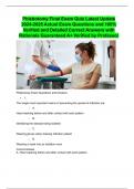 Phlebotomy Final Exam Quiz Latest Update 2024-2025 Actual Exam Questions and 100% Verified and Detailed Correct Answers with Rationale Guaranteed A+ Verified by Professor