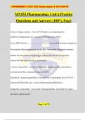 MN553 Pharmacology Unit 6 Practice Questions and Answers (100% Pass)