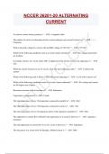 NCCER 26201-20 ALTERNATING CURRENT EXAM QUESTIONS AND ANSWERS