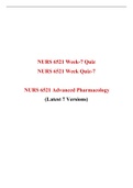 NURS 6521 Week 7 Quiz Answer (Latest 7 Versions), NURS 6521N Advanced Pharmacology