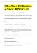 BIO 669 Exam 1 EC Questions & Answers 100% Correct!!