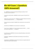 Bio 669 Exam 1 Questions 100% Answered!!