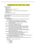 NRSG 3345 - PHARMACOLOGY HESI STUDY GUIDE.