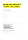 BIO669 Test Questions & Answers 100% Correct!!