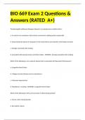 BIO 669 Exam 2 Questions & Answers (RATED  A+)