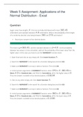 MATH 225N Week 5 Assignment: Applications of the Normal Distribution – Excel Questions And Answers( Complete Solution Rated A)