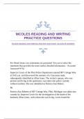 MCOLES READING AND WRITING PRACTICE QUESTIONS |ACCURATE ANSWERS