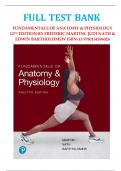 Test Bank For Fundamentals of Anatomy and Physiology, 12th Edition by Frederic H Martini, All Chapters 1 - 29, Complete Questions and Answers