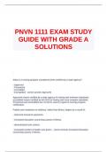 PNVN 1111 EXAM STUDY GUIDE WITH GRADE A SOLUTIONS