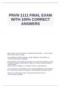 PNVN 1111 FINAL EXAM WITH 100