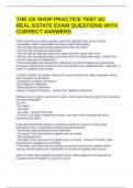 THE CE SHOP PRACTICE TEST SC REAL ESTATE EXAM QUESTIONS WITH CORRECT ANSWERS