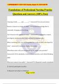 Foundations of Professional Nursing Practice Questions and Answers (100% Pass)