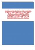 TEST BANK FOR MATERNAL CHILD NURSING CARE 7TH EDITION BY SHANNON E. PERRY, MARILYN J.  HOCKENBERRY, MARY CATHERINE CASHION  CHAPTER 1-50 COMPLETE: 2023-2024 LATEST WITH VERIFIED QUESTIONS AND ANSWERS