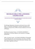 MICHIGAN NMLS PRE-LICENSING COURSE EXAM WITH GUARANTEED ACCURATE ANSWERS |VERIFIED