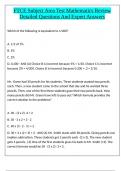 FTCE Subject Area Test Mathematics Review Detailed Questions And Expert Answers