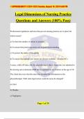 Legal Dimensions of Nursing Practice Questions and Answers (100% Pass)