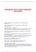 PARAMEDIC TEST 1 WITH COMPLETE SOLUTIONS