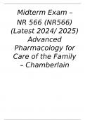 NR 566 Midterm Exam (Latest 2024-/2025) Advanced Pharmacology for Care of the Family – Chamberlain